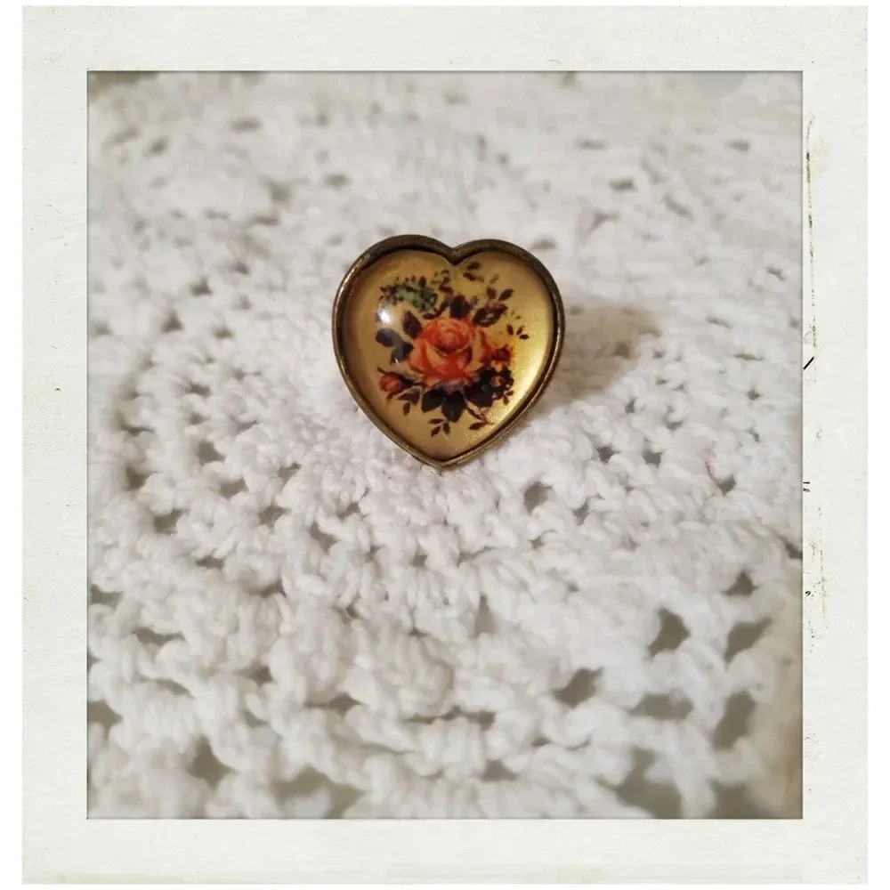 ✨BOGO FREE✨ Vintage Heart Floral Design Rustic Gold Boho Dainty Ring